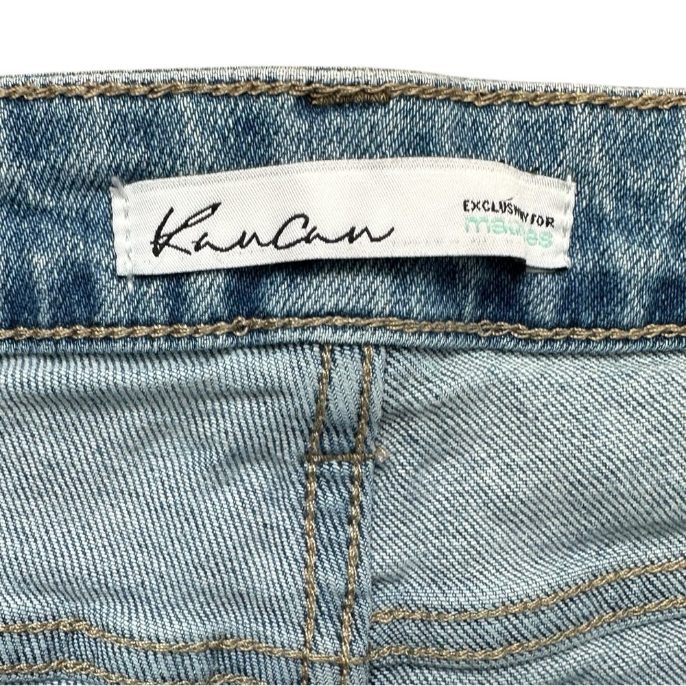 KANCAN faded blue cotton blend distressed straight leg stretch jeans size 28 - Picture 4 of 7